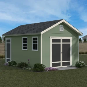 Fairfax Wood Storage Shed, 16 ft. W x 10 ft. D, With Floor (DIY Assembly)